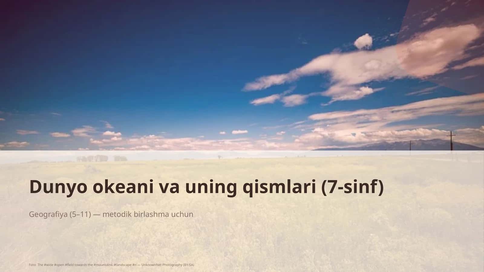Dunyo okeani va uning qismlari (7-sinf) 1