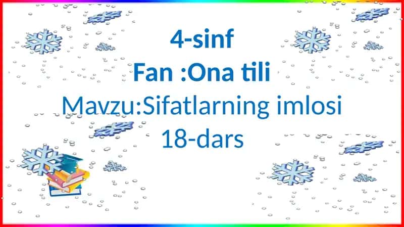 Sifatlarning imlosi 1