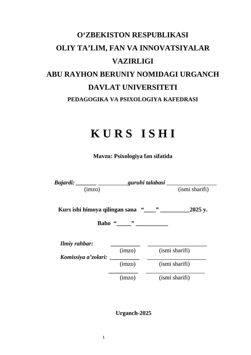 Psixologiya fan sifatida 1