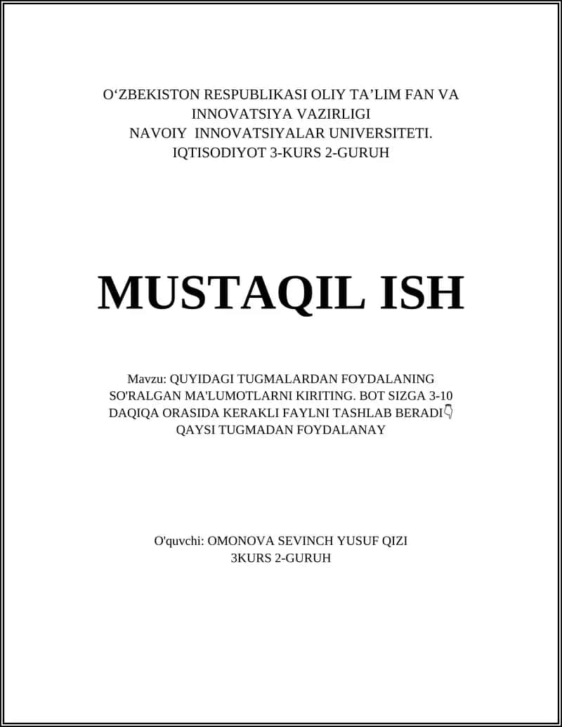 Tugmalar interfeysi va ishlatish qoidalari 1