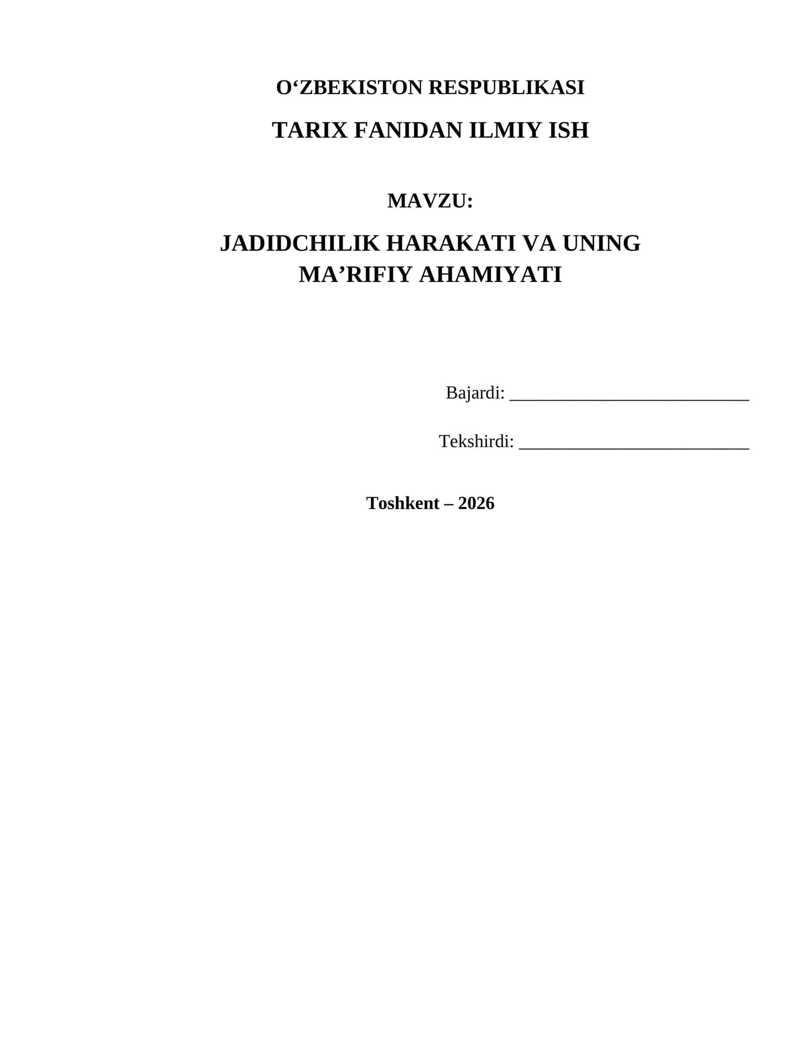 JADIDCHILIK HARAKATI VA UNING MA’RIFIY AHAMIYATI 1