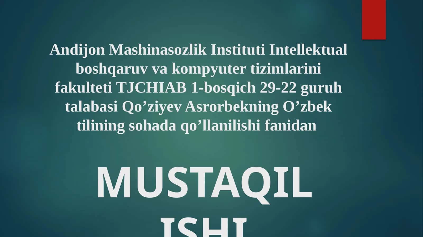 O'zbek tili davlat tili sifatida 1