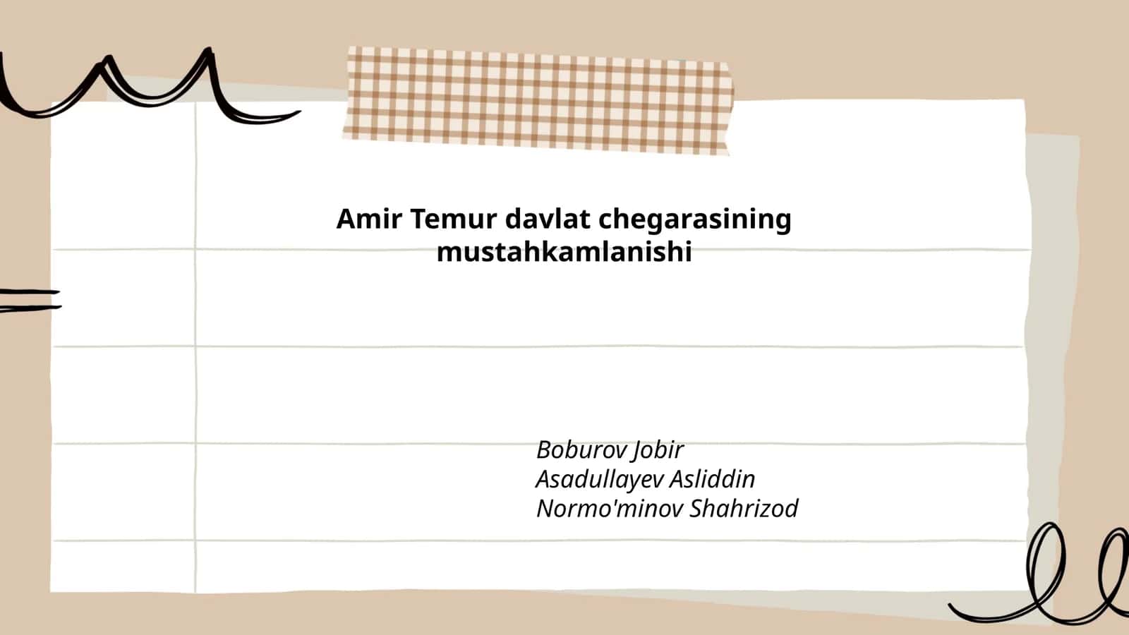 Amir Temur davlat chegarasining mustahkamlanishi 1
