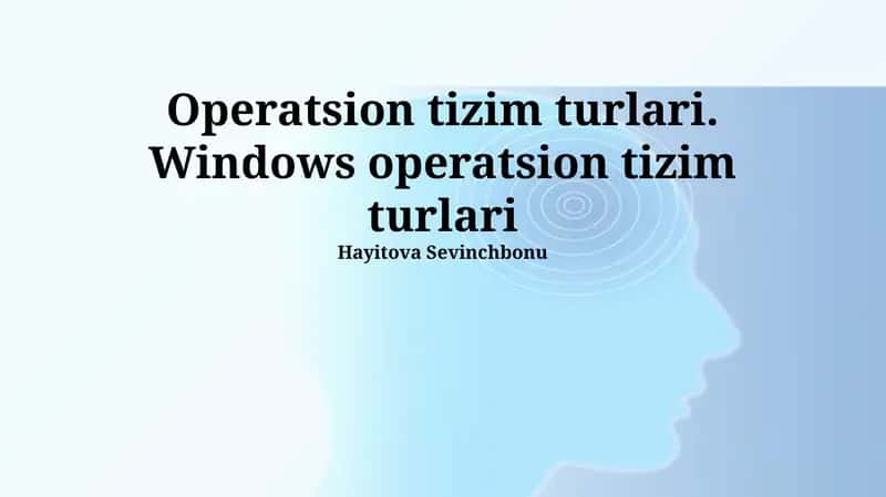 Windows operatsion tizimlari 1