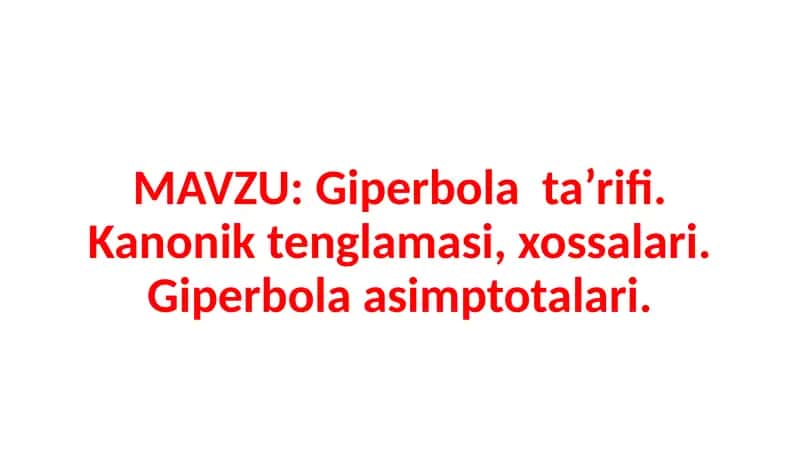 Giperbola tushunchasi 1