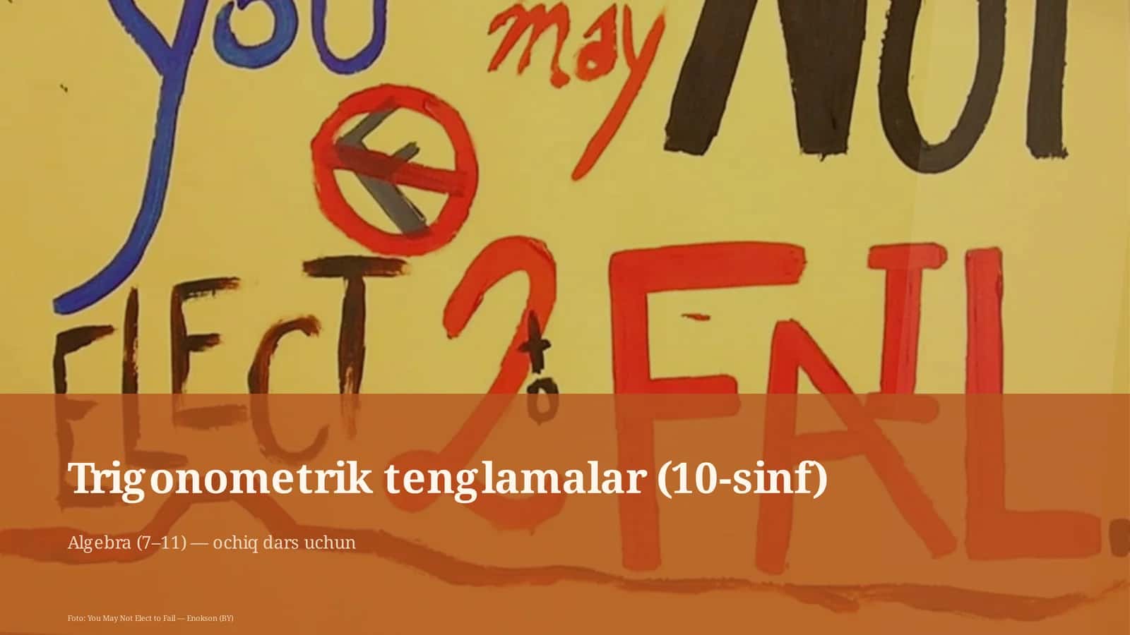 Trigonometrik tenglamalar (10-sinf) 1