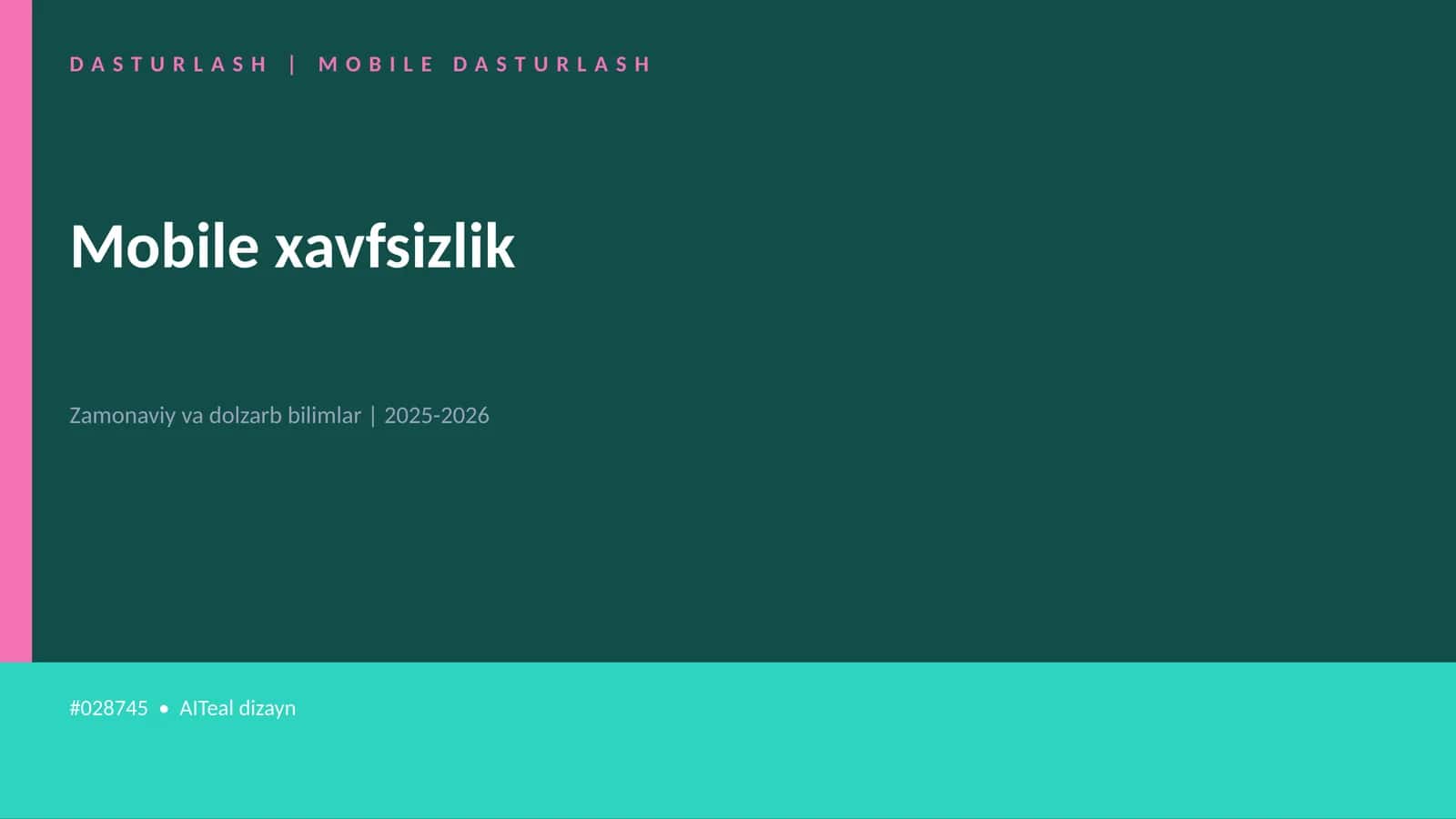 Mobile xavfsizlik 1