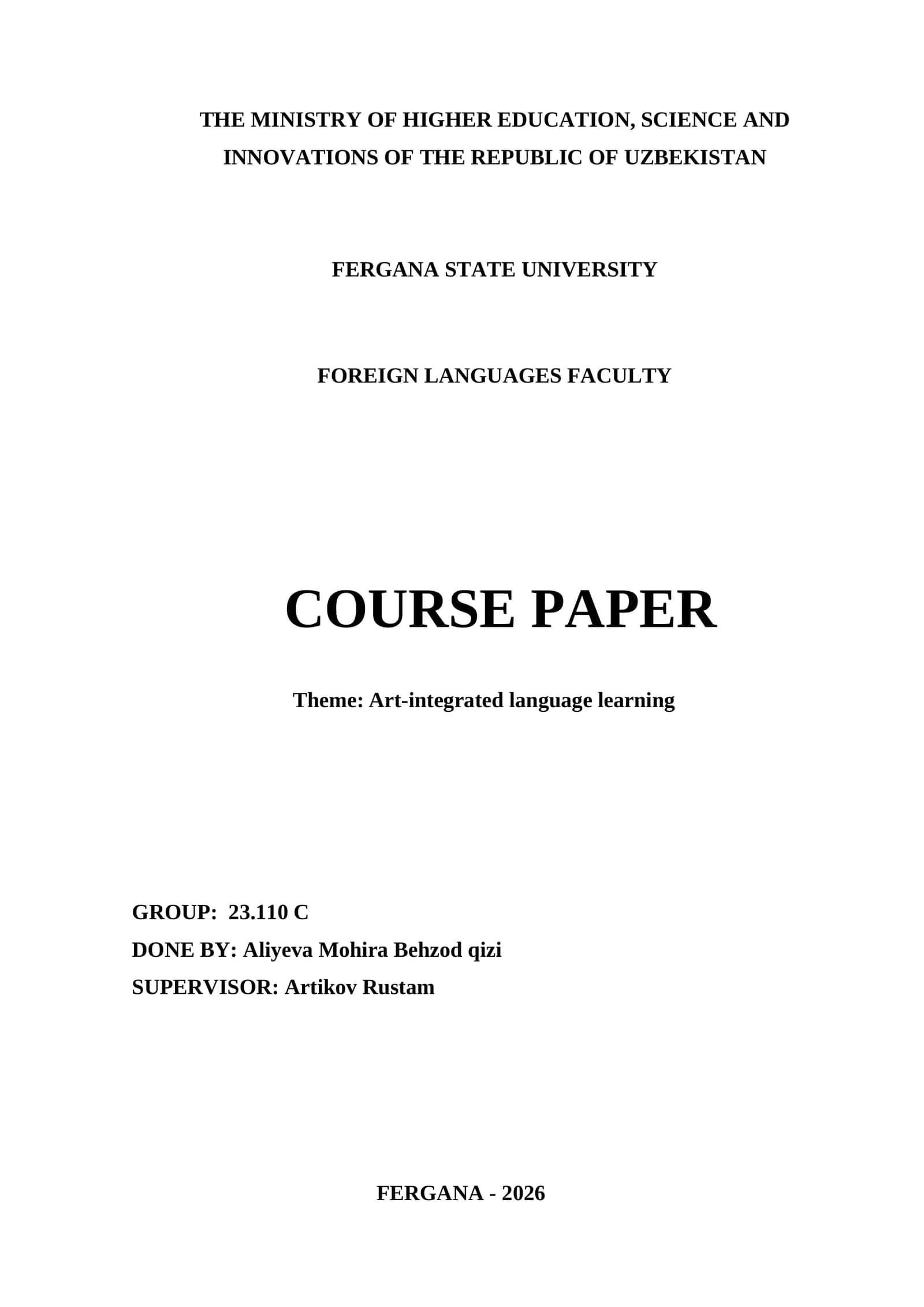 Art-integrated language learning 1