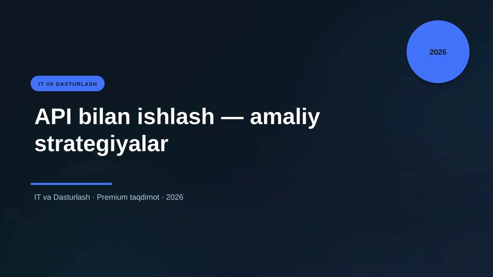 API bilan ishlash — amaliy strategiyalar 1