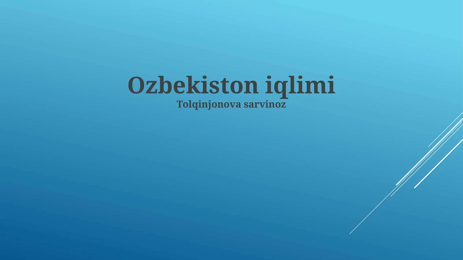 O'zbekiston iqlimi 1