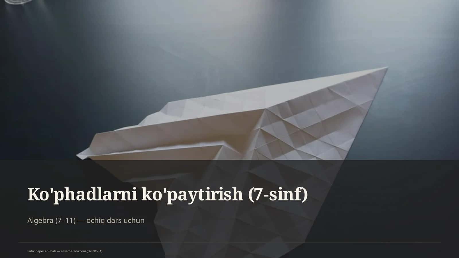 Ko'phadlarni ko'paytirish (7-sinf) 1