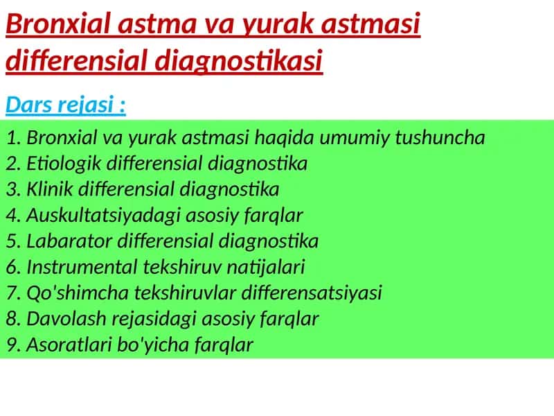 Bronxialastmavayurakastmasi Differensial Diagnostikasi 1