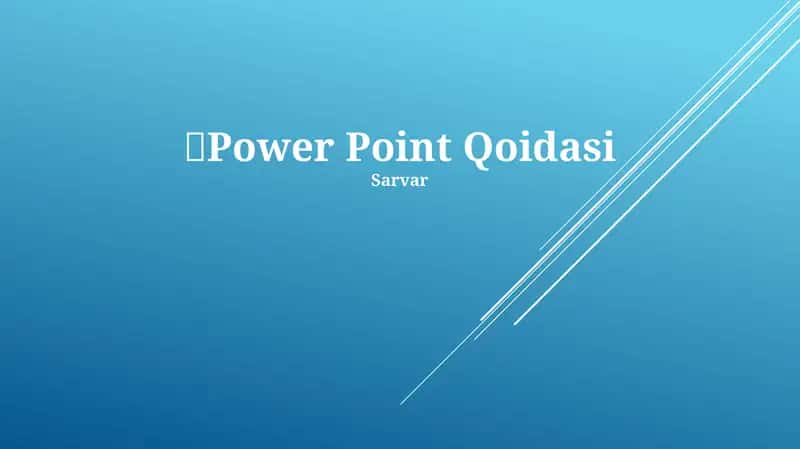 Power Point Qoidasi 1