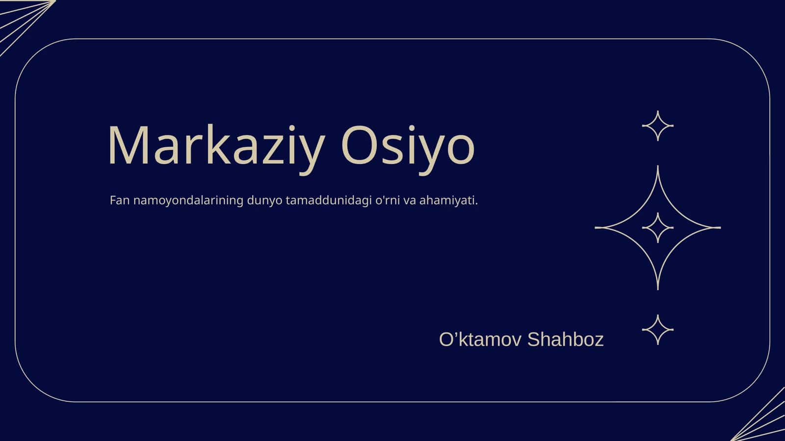 Markaziy Osiyo 1