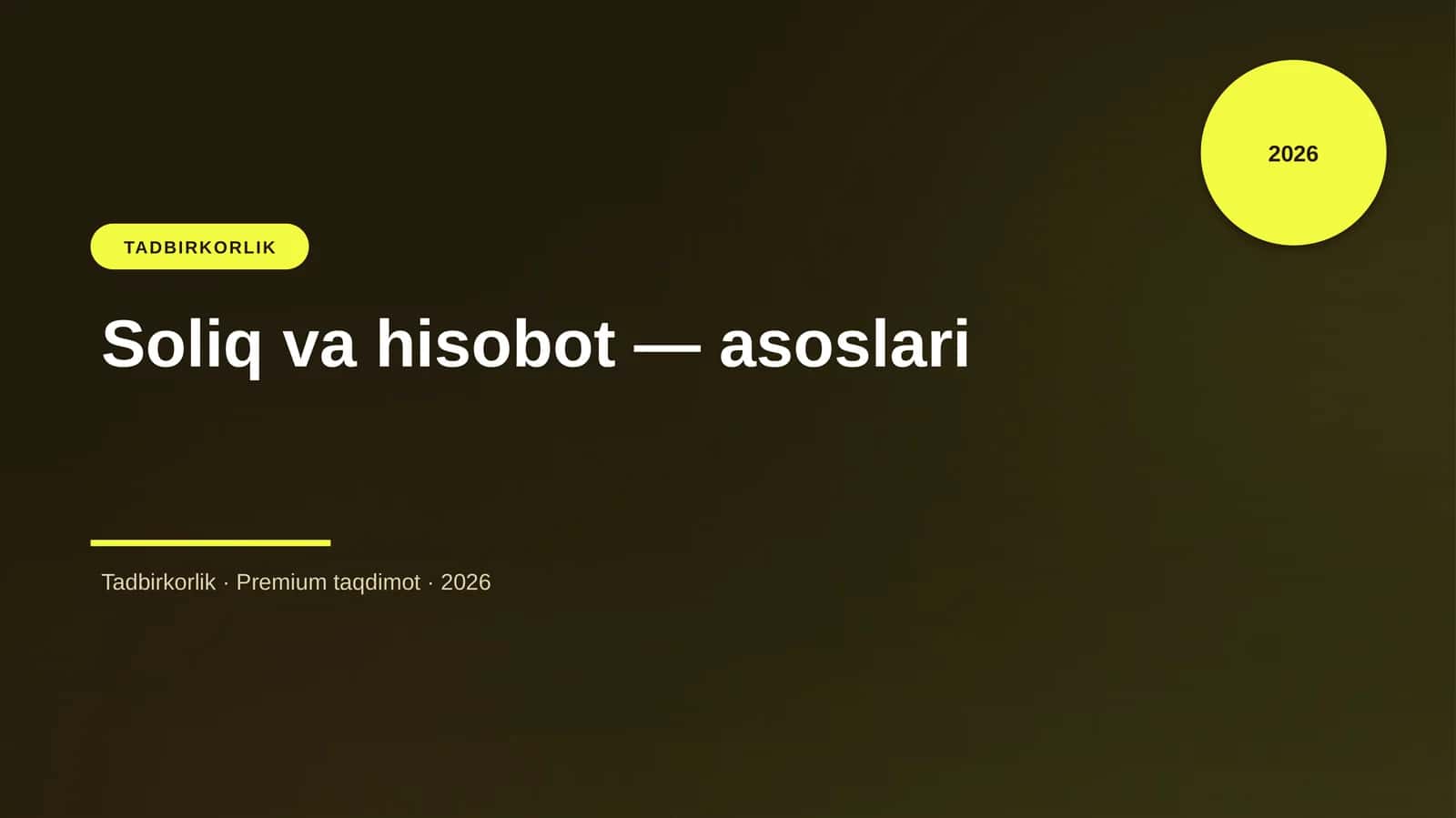 Soliq va hisobot — asoslari 1