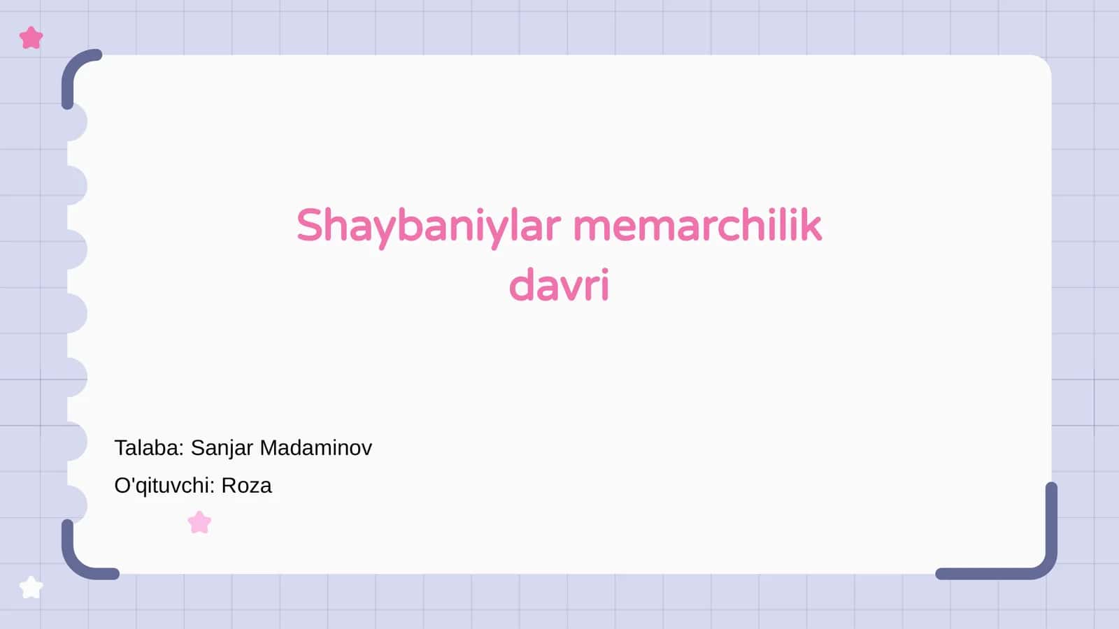 Shaybaniylar memarchilik davri 1