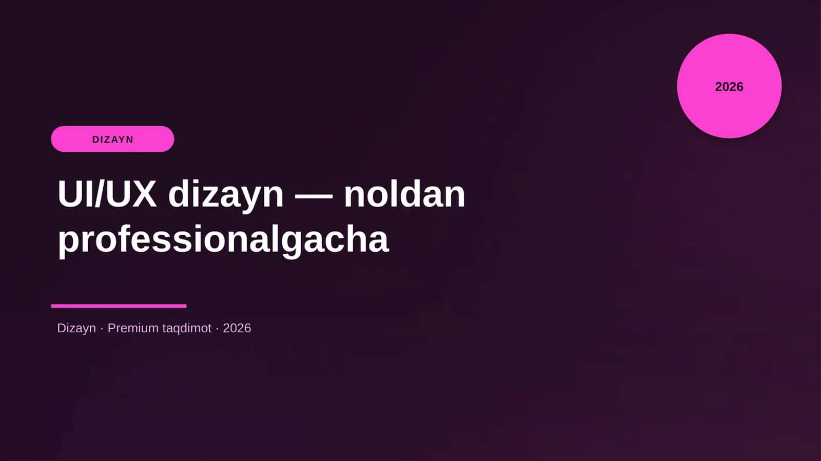 UI/UX dizayn — noldan professionalgacha 1