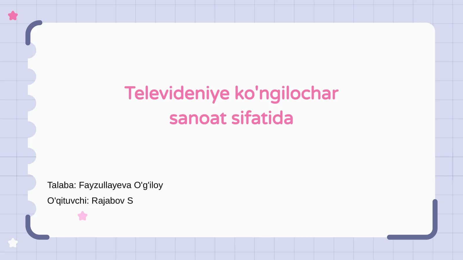 Televideniye va ko'ngilochar sanoat 1