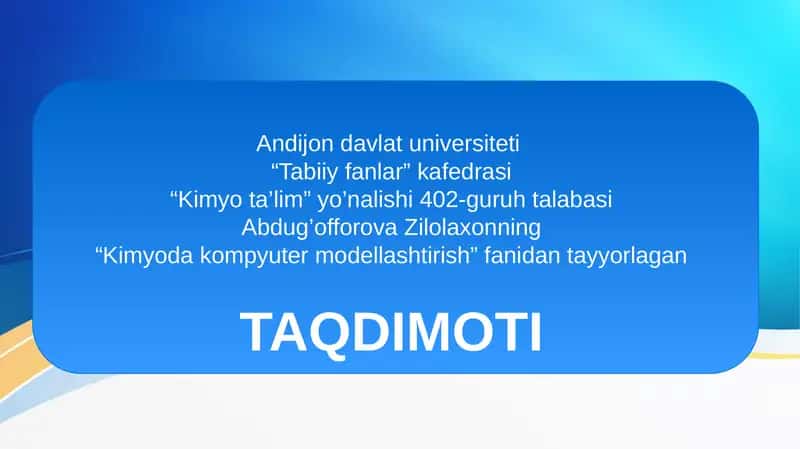 Kimyo ta’lim 1