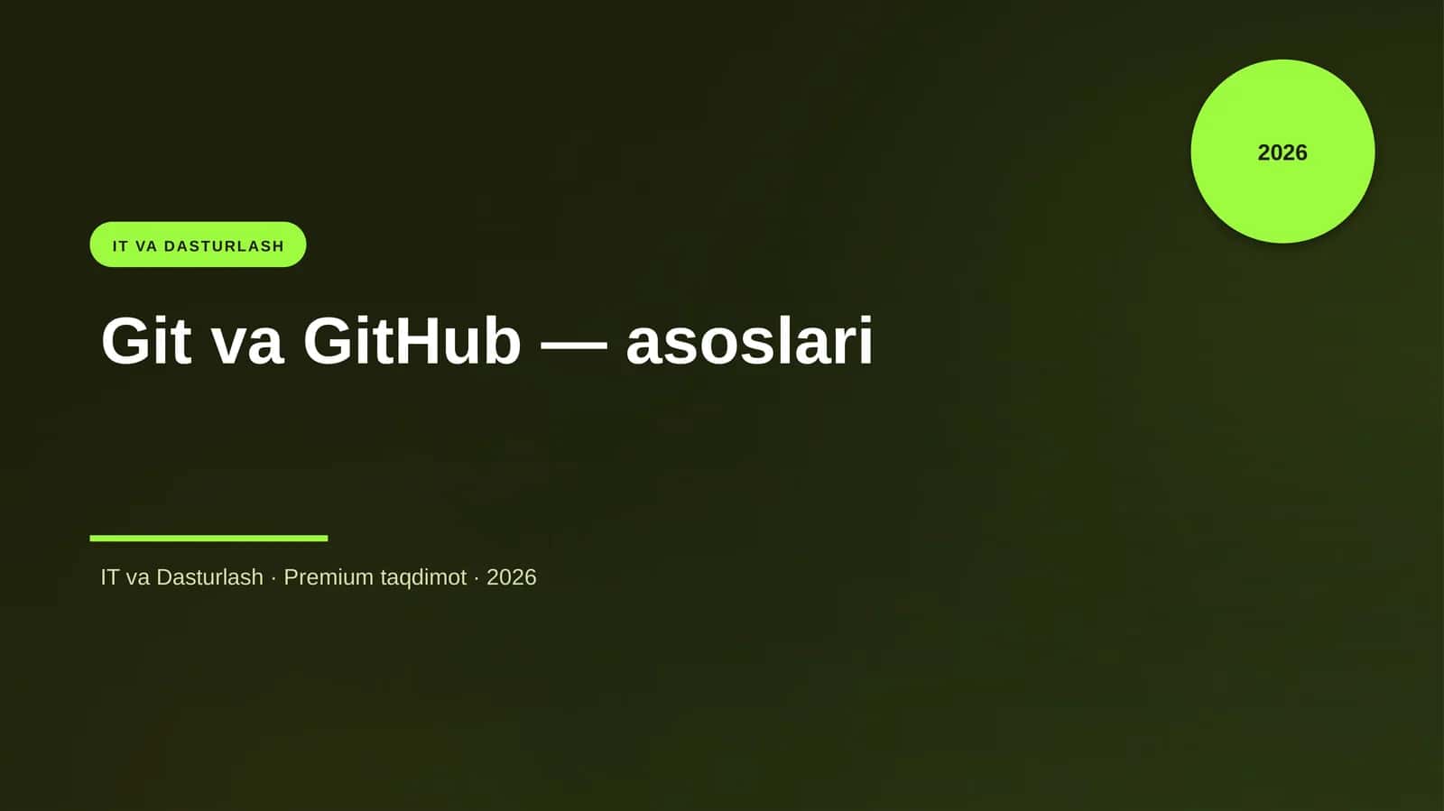Git va GitHub — asoslari 1