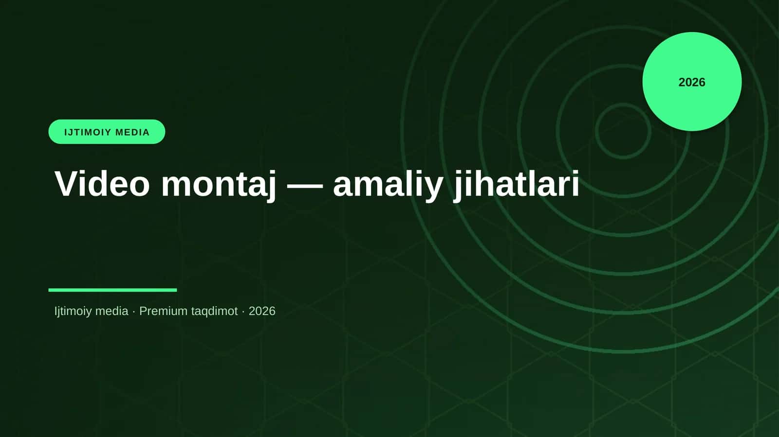 Video montaj — amaliy jihatlari 1