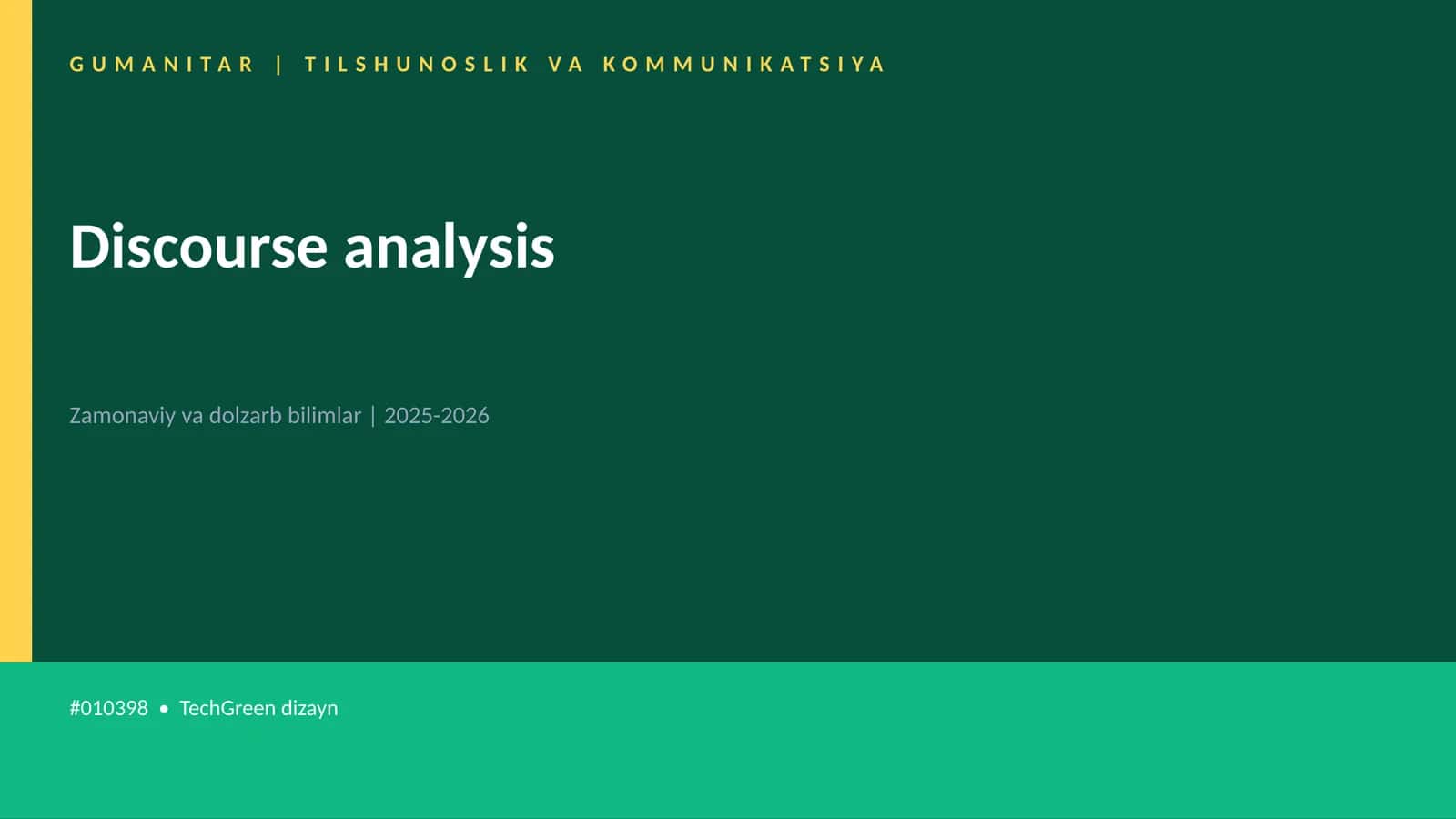 Discourse analysis 1