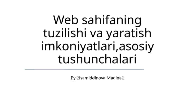 Veb-sayt Arxitekturasining Asoslari 1