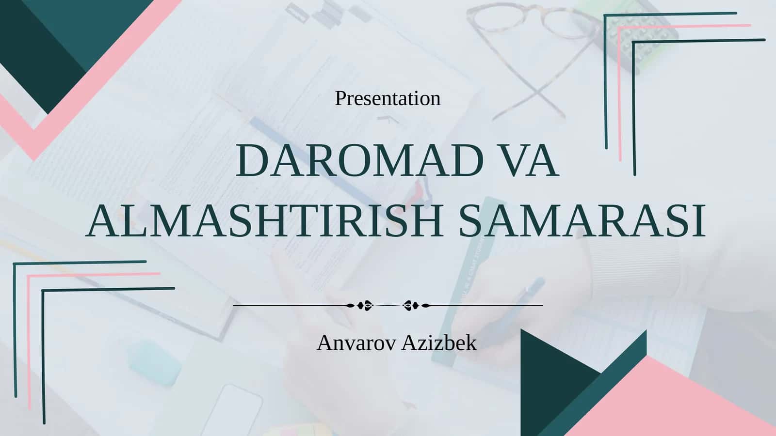 DAROMAD VA ALMASHTIRISH SAMARASI 1