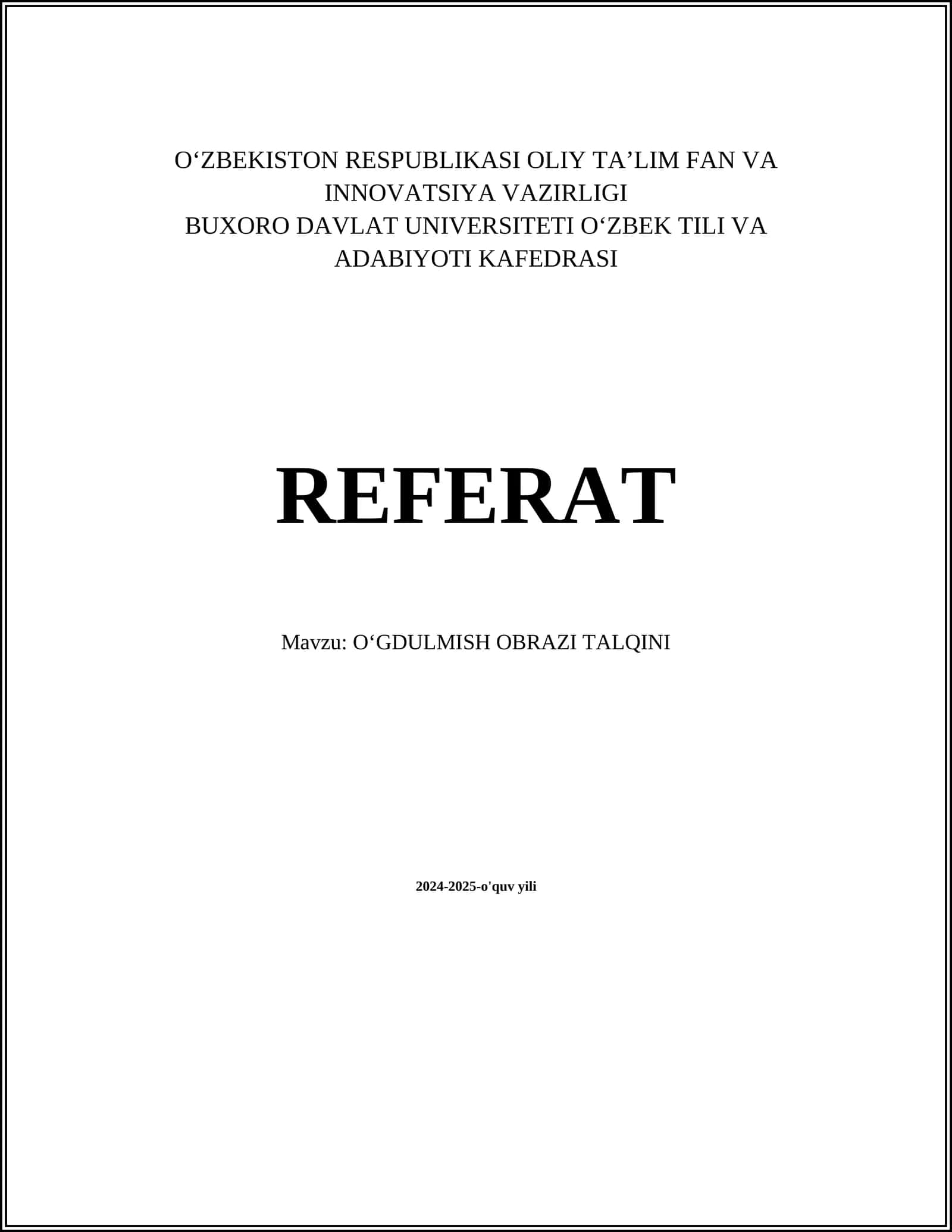 OʻGDULMISH OBRAZI TALQINI 1