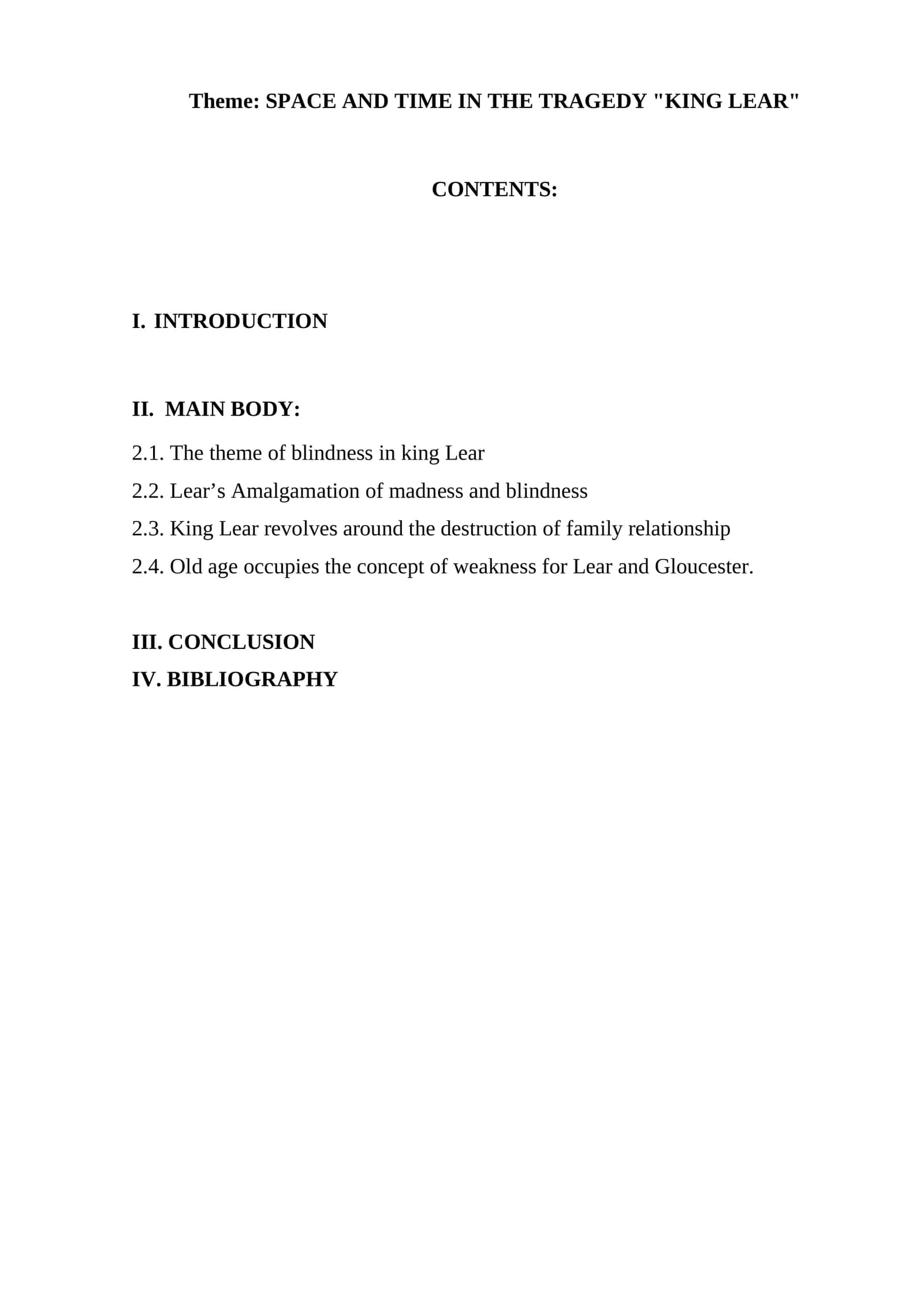 SPACE AND TIME IN THE TRAGEDY "KING LEAR" 1