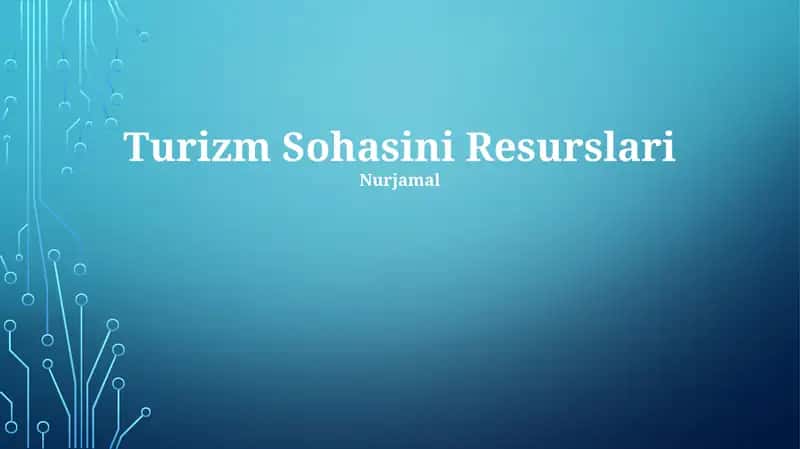 Turizm Sohasini Resurslari 1