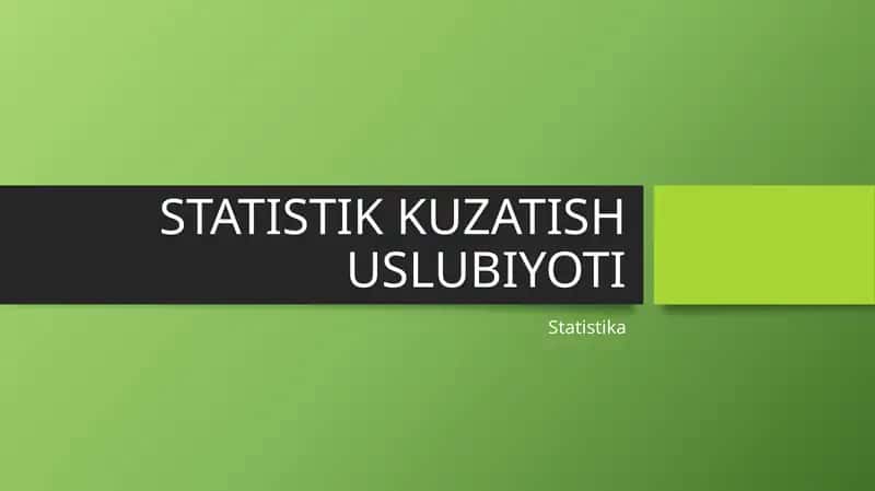 STATISTIK KUZATISH 1