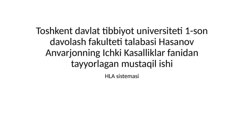 HLA immun sistemasi 1