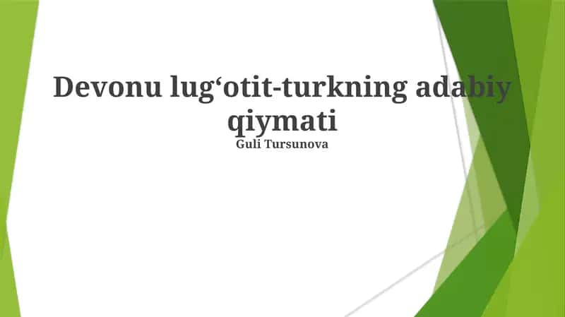 Devonu lugʻotit-turkning adabiy qiymati 1
