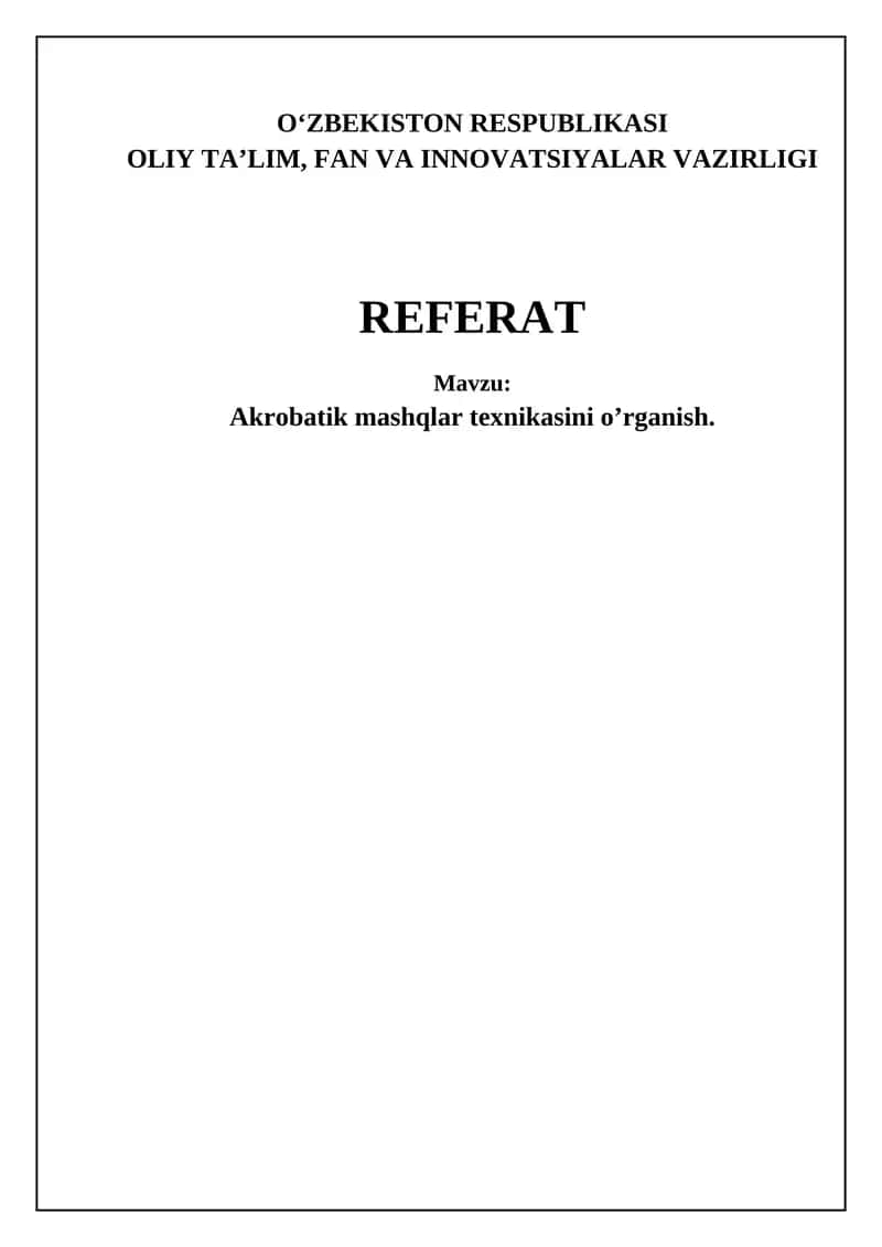 Akrobatik Mashqlar Texnikasi 1