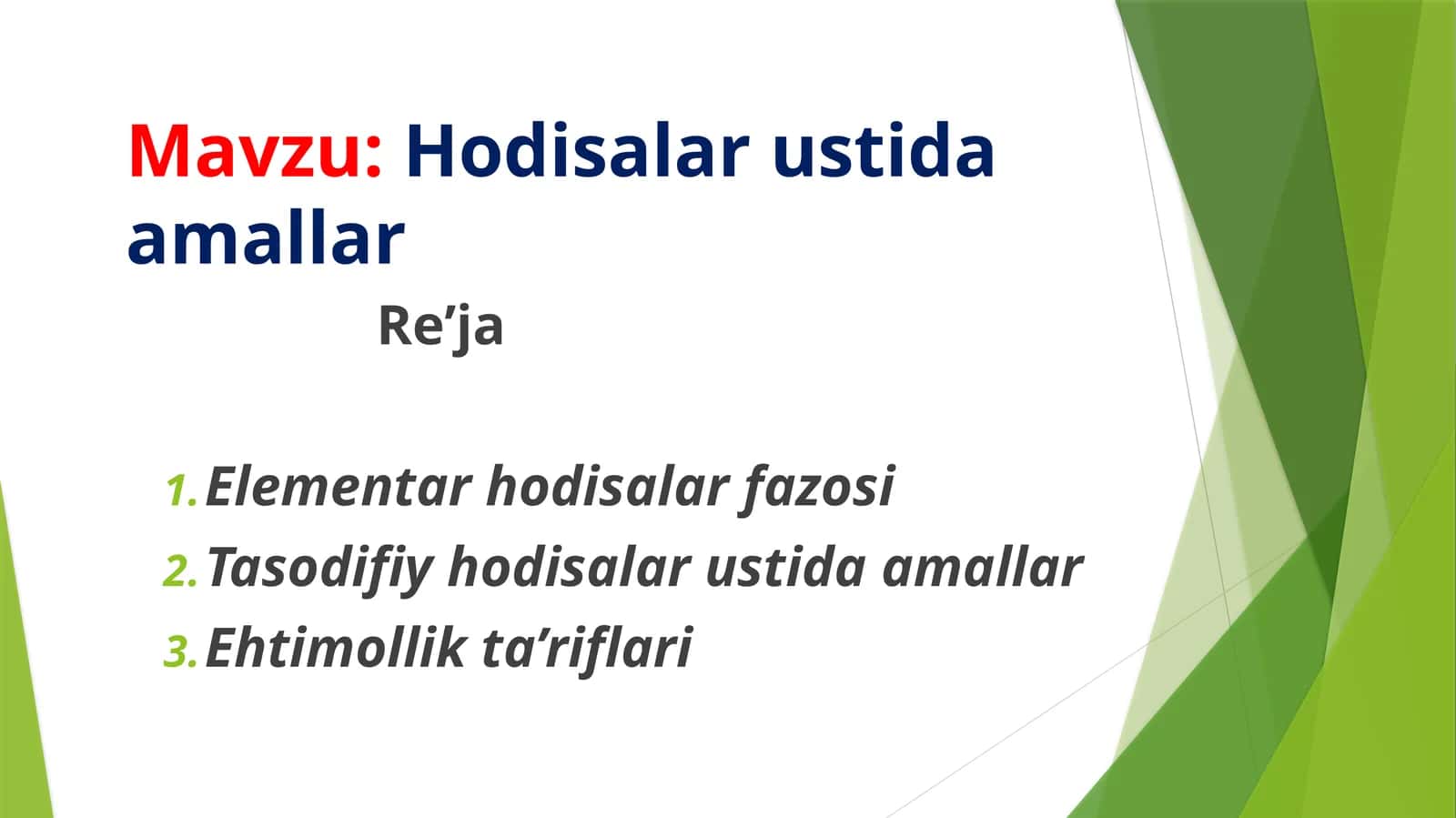 Elementarhodisalar fazosi 1