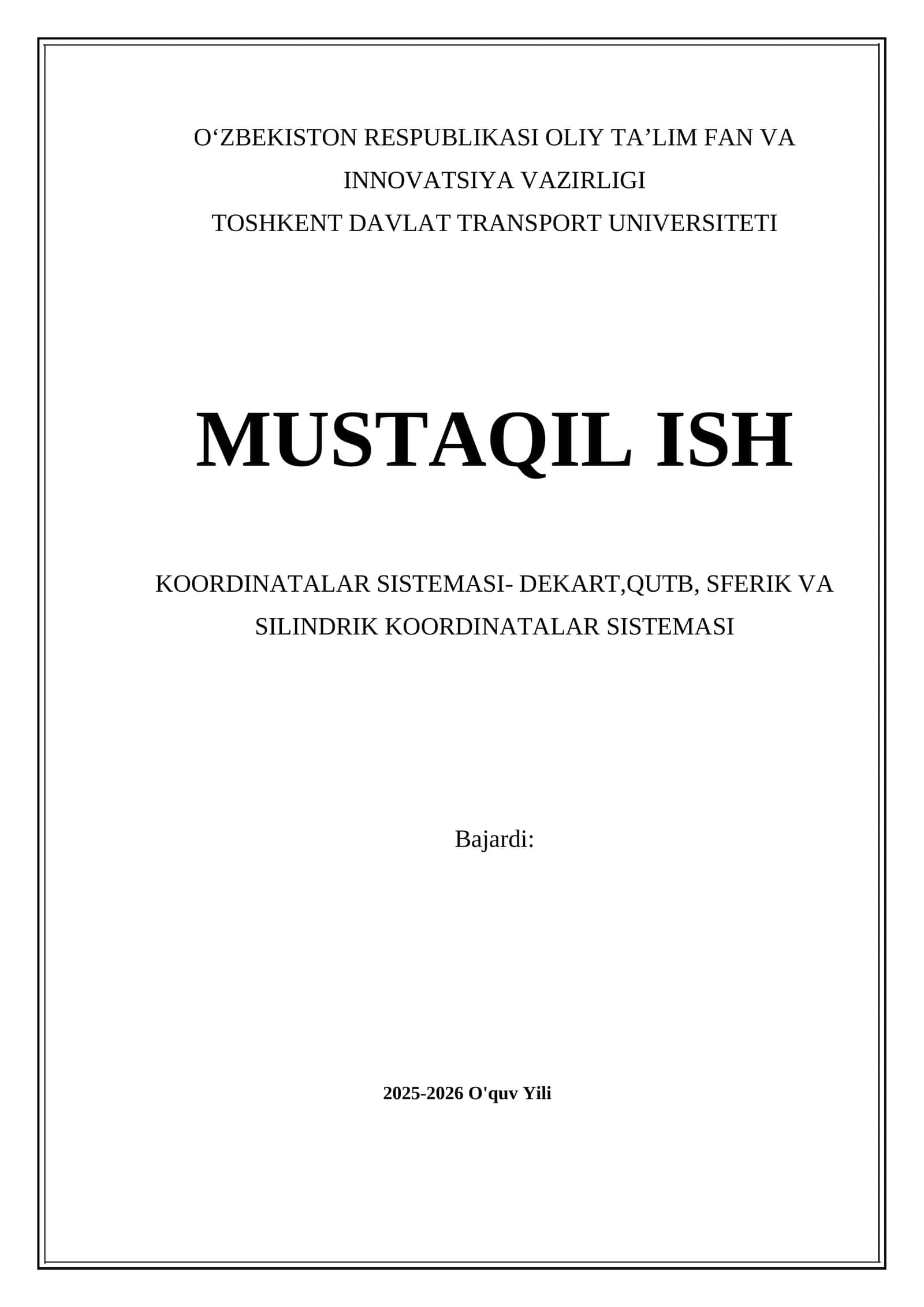 Koordinatalar Sistemasini O'rganamiz 1