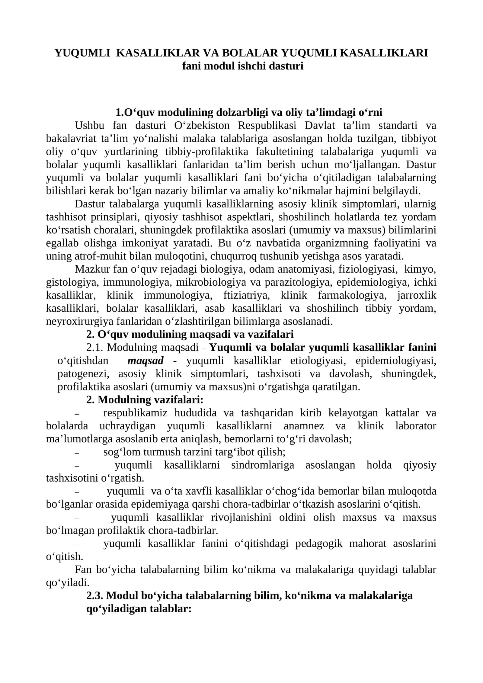 fani modul ishchi dasturi 1