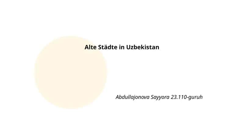 Alte Städte in Uzbekistan 1