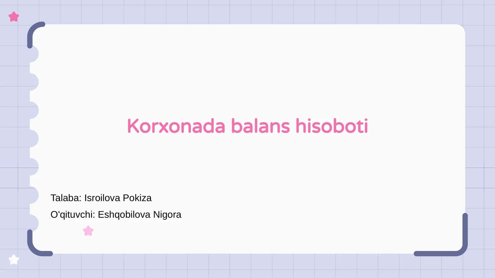 Balans hisoboti 1