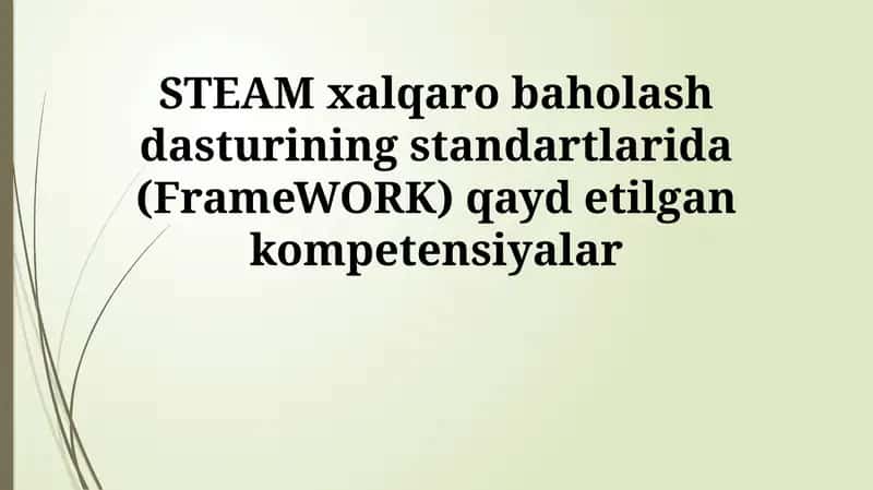 STEAM xalqaro baholash dasturi 1