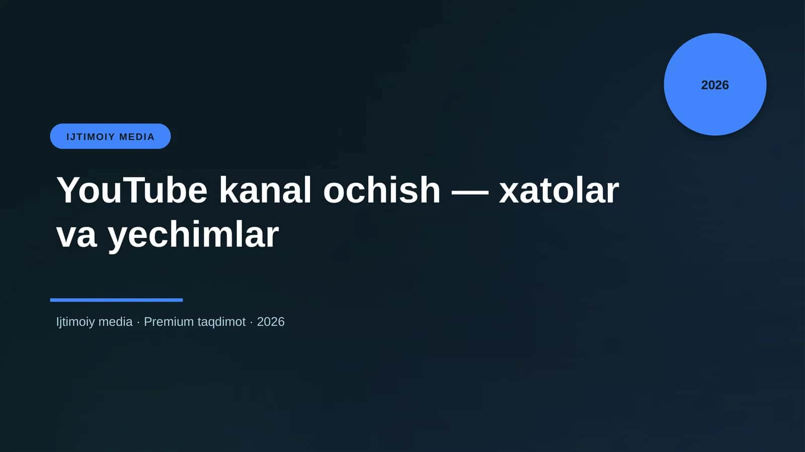 YouTube kanal ochish — xatolar va yechimlar 1