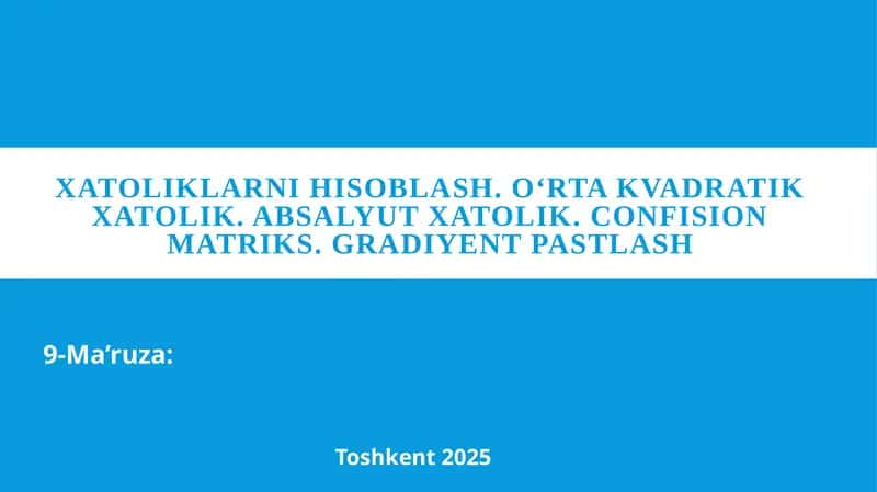 Xatoliklarni hisoblash 1