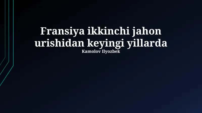 Fransiya va Sovuq urush 1