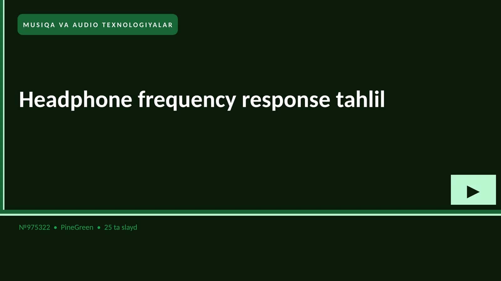 MUSIQA VA AUDIO TEXNOLOGIYALAR 1