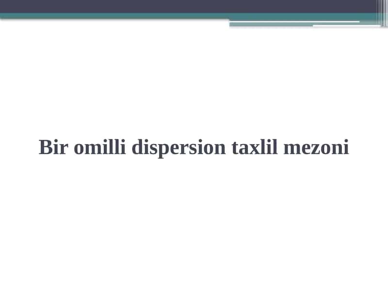Variatsiya va statistika 1