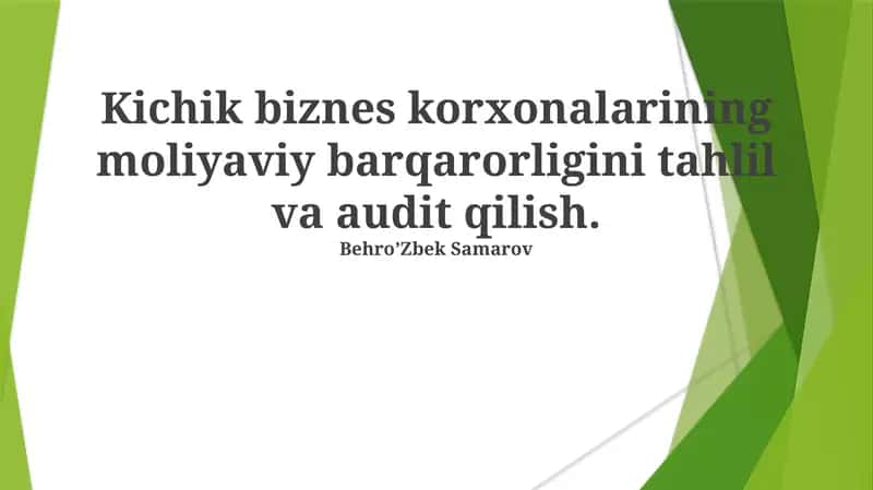 Moliyaviy hisobot tahlili 1