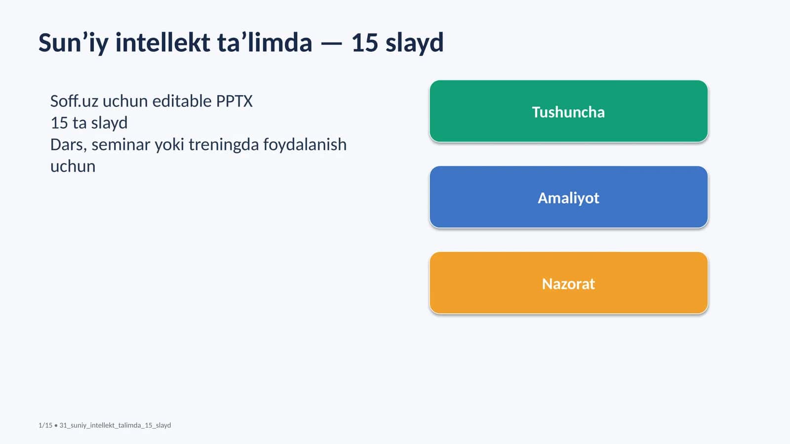Sun’iy intellekt ta’limda — 15 slayd 1