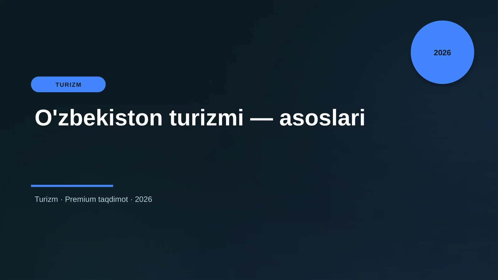 O'zbekiston turizmi — asoslari 1