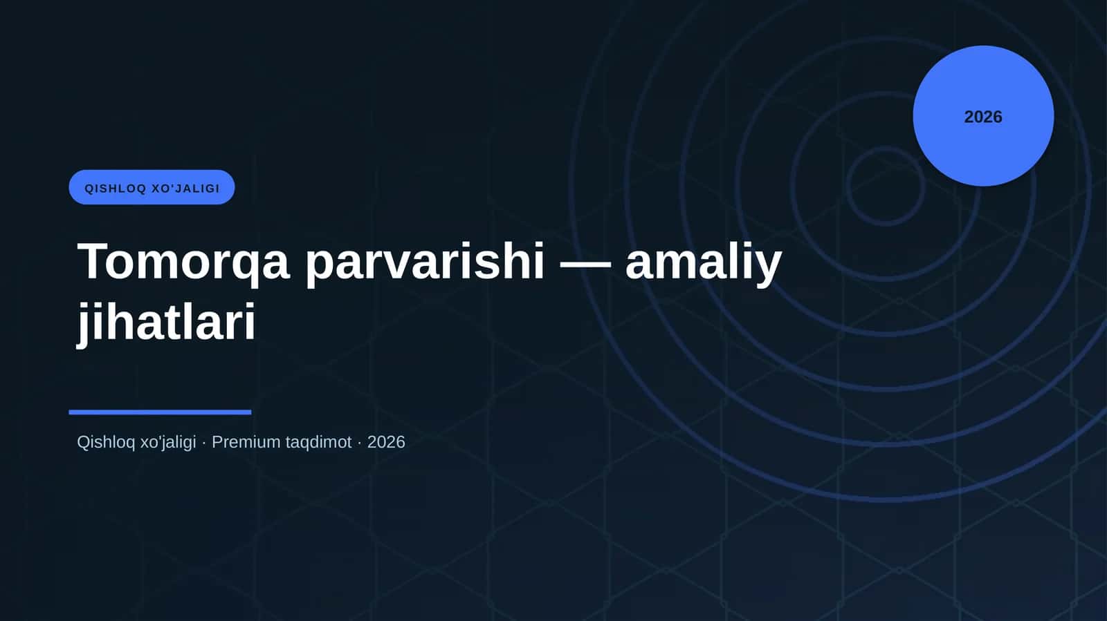 Tomorqa parvarishi — amaliy jihatlari 1